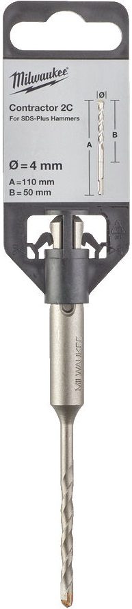 Бур (сверло) SDS-plus 4x50х110 мм MILWAUKEE Contractor 2C (4932471210) купить в сети строительных магазинов Мастак