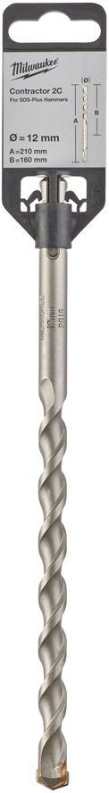 Бур (сверло) SDS-plus 12x160х210 мм MILWAUKEE Contractor 2C (4932471237) купить в сети строительных магазинов Мастак