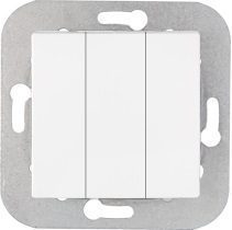 Выключатель трехклавишный скрытый BYLECTRICA Уют белый (С0510-552) купить в Мастак Выключатель трехклавишный скрытый BYLECTRICA Уют белый (С0510-552) купить в сети строительных магазинов Мастак