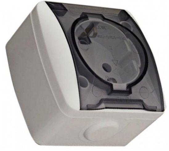 Розетка наружная с крышкой и заземлением EL-BI Eva (554-011500-218) купить в Мастак Розетка наружная с крышкой и заземлением EL-BI Eva (554-011500-218) купить в сети строительных магазинов Мастак