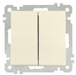 Выключатель двухклавишный скрытый MUTLUSAN Daria кремовый (2100 402 0102) купить в сети строительных магазинов Мастак