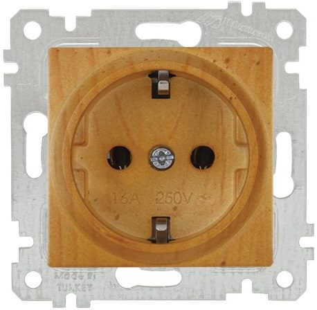 Розетка скрытая с заземлением MUTLUSAN Rita дуб (2200 600 0258) купить в Мастак Розетка скрытая с заземлением MUTLUSAN Rita дуб (2200 600 0258) купить в сети строительных магазинов Мастак