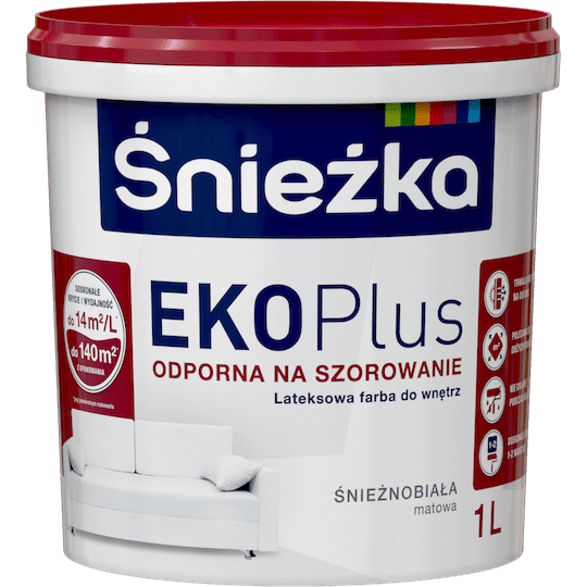 Краска латексная SNIEZKA EKO Plus 1 л купить в Мастак Краска латексная SNIEZKA EKO Plus 1 л купить в сети строительных магазинов Мастак