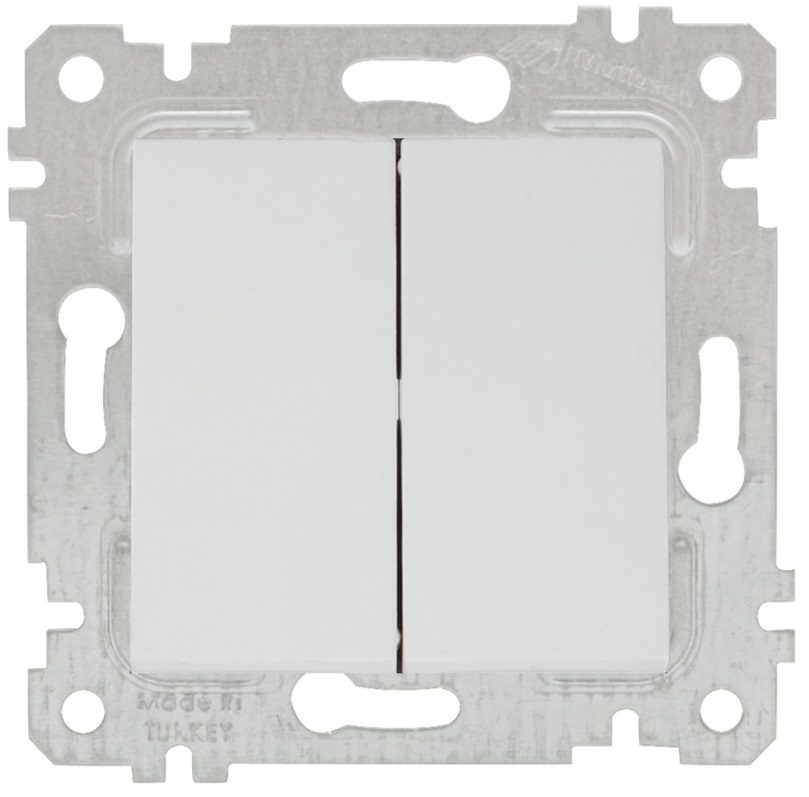 Выключатель двухклавишный скрытый MUTLUSAN Rita белый (2200 402 0201) купить в Мастак Выключатель двухклавишный скрытый MUTLUSAN Rita белый (2200 402 0201) купить в сети строительных магазинов Мастак