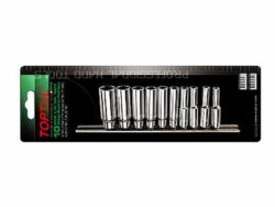 Набор головок 1/4" дюймовые 3/16"-9/16" 12 граней 10 предметов на подвесе TOPTUL (GBAR1001) купить в сети строительных магазинов Мастак