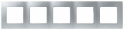 Рамка пятиместная LEGRAND Etika алюминий (672555) купить в сети строительных магазинов Мастак