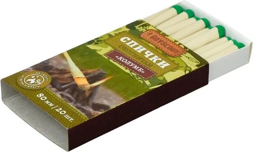 Средство для розжига BOYSCOUT Спички Колумб 80 мм (61033) купить в Мастак Средство для розжига BOYSCOUT Спички Колумб 80 мм (61033) купить в сети строительных магазинов Мастак