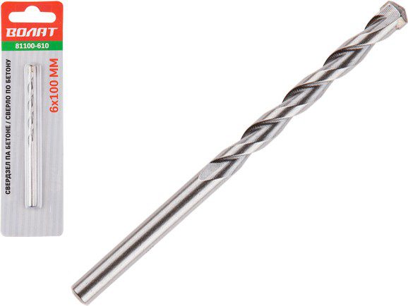 Сверло по бетону твердосплавное спиральное 8х120 мм ВОЛАТ (81100-812) купить в Мастак Сверло по бетону твердосплавное спиральное 8х120 мм ВОЛАТ (81100-812) купить в сети строительных магазинов Мастак