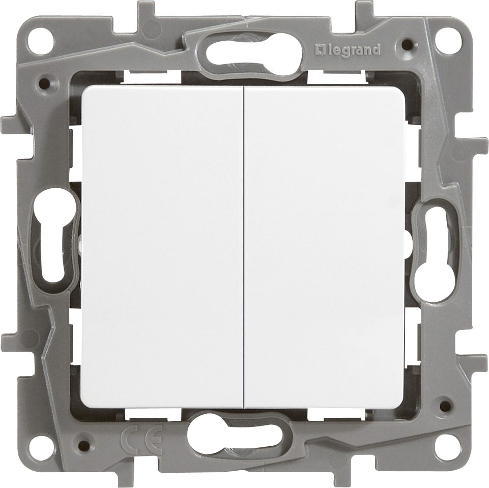 Выключатель двухклавишный cкрытый LEGRAND Etika белый (672202) купить в Мастак Выключатель двухклавишный cкрытый LEGRAND Etika белый (672202) купить в сети строительных магазинов Мастак