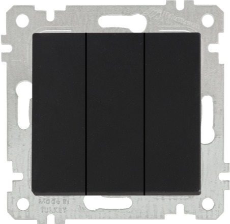 Выключатель трехклавишный скрытый MUTLUSAN Rita черный (2200 409 0184) купить в Мастак Выключатель трехклавишный скрытый MUTLUSAN Rita черный (2200 409 0184) купить в сети строительных магазинов Мастак