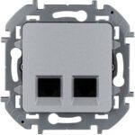 Розетка компьютерная двойная LEGRAND Inspiria алюминий (673837) купить в сети строительных магазинов Мастак