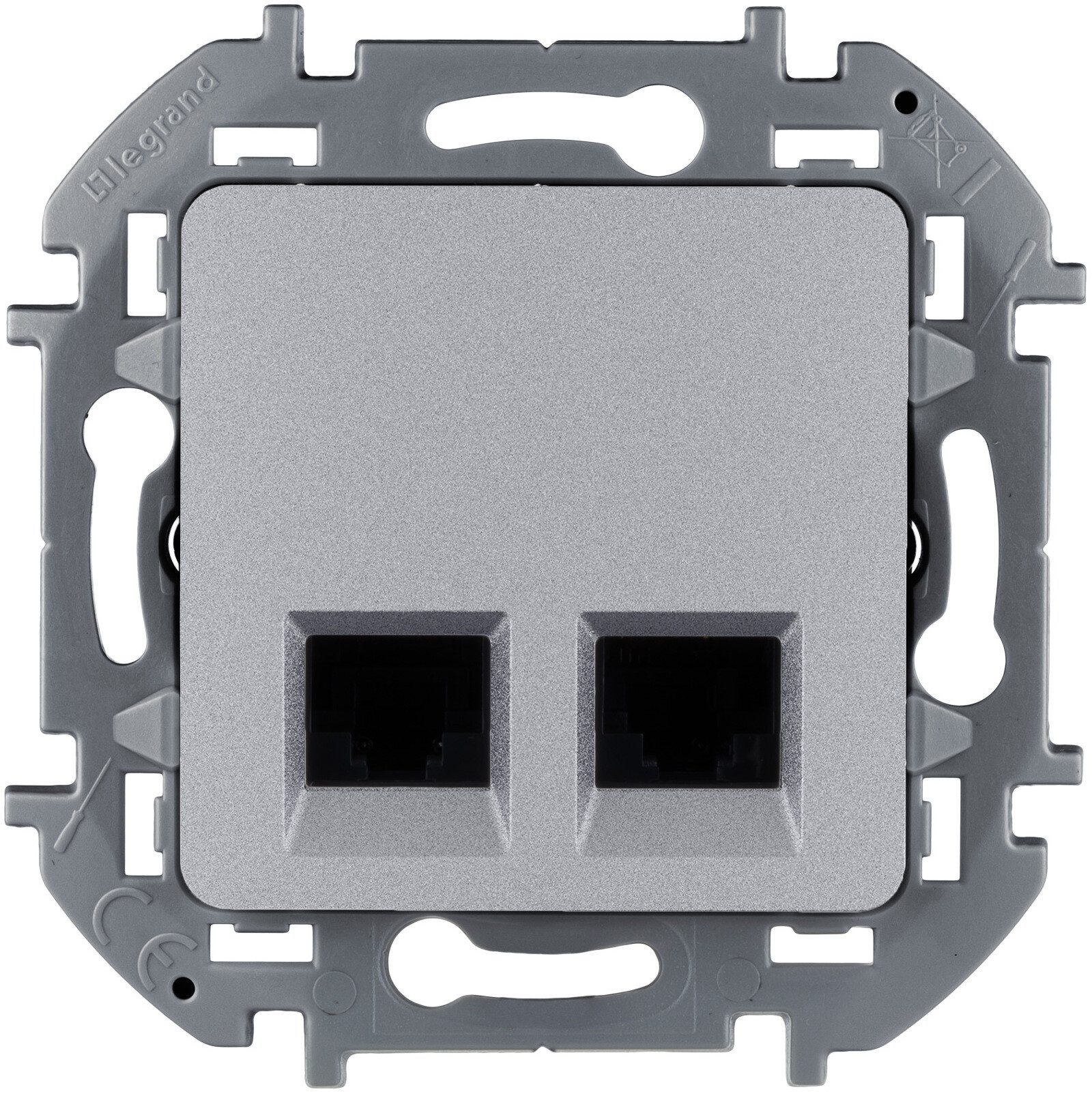 Розетка компьютерная двойная LEGRAND Inspiria алюминий (673837) купить в Мастак Розетка компьютерная двойная LEGRAND Inspiria алюминий (673837) купить в сети строительных магазинов Мастак