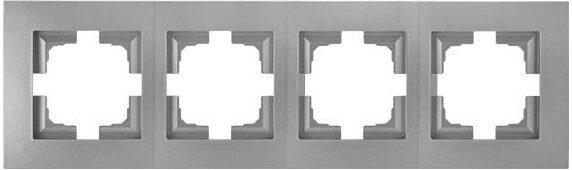 Рамка четырехместная BYLECTRICA Стиль новый серебро (ЮЛИГ.735212.554сер) купить в Мастак Рамка четырехместная BYLECTRICA Стиль новый серебро (ЮЛИГ.735212.554сер) купить в сети строительных магазинов Мастак