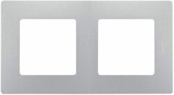 Рамка двухместная LEGRAND Etika алюминий (672552) купить в сети строительных магазинов Мастак