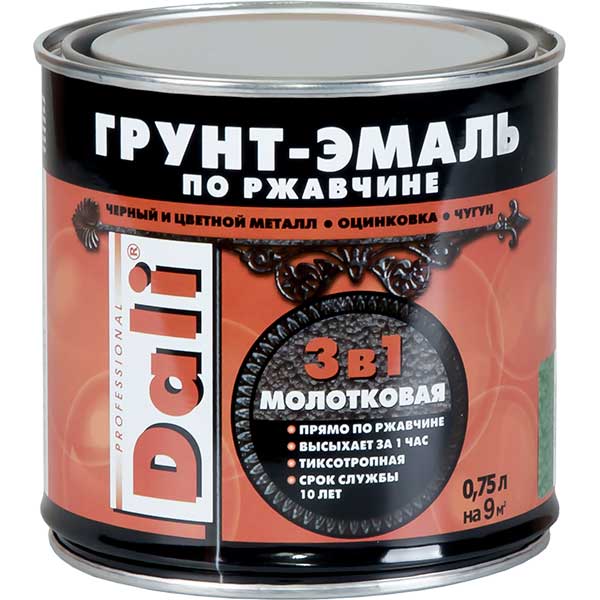 Грунт-эмаль алкидная DALI молотковая по ржавчине 3 в 1 коричневый 0 Грунт-эмаль алкидная DALI молотковая по ржавчине 3 в 1 коричневый 0
