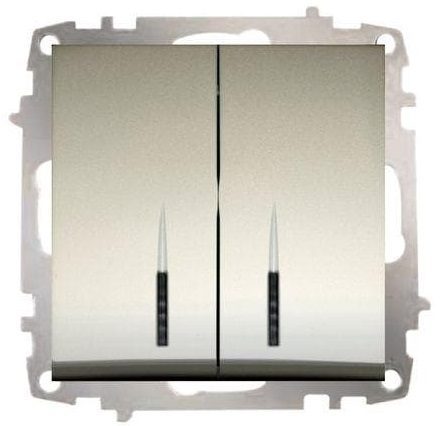 Выключатель двухклавишный скрытый с подсветкой EL-BI Zena титан (609-011400-203) купить в Мастак Выключатель двухклавишный скрытый с подсветкой EL-BI Zena титан (609-011400-203) купить в сети строительных магазинов Мастак