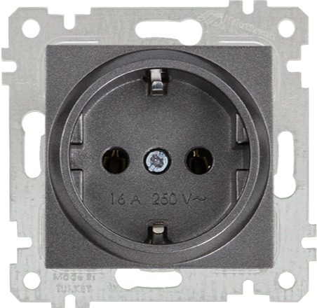 Розетка скрытая с заземлением MUTLUSAN Rita дымчатая (2200 600 0295) купить в Мастак Розетка скрытая с заземлением MUTLUSAN Rita дымчатая (2200 600 0295) купить в сети строительных магазинов Мастак