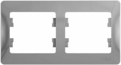 Рамка двухместная SCHNEIDER ELECTRIC Glossa горизонтальная алюминий (GSL000302) купить в сети строительных магазинов Мастак