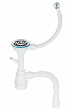 Сифон для кухни выпуск 3 1/2" круглый перелив гибкая труба 1 1/2"- 40/50 мм AV ENGINEERING (AVE129777) купить в сети строительных магазинов Мастак