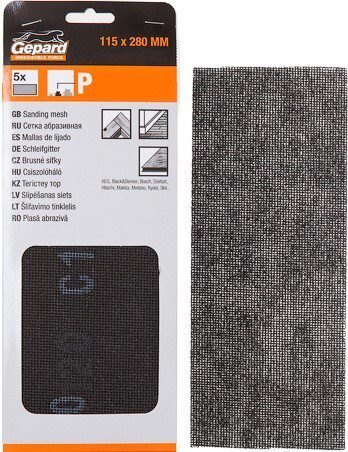 Сетка абразивная 115х280 мм Р80 GEPARD 5 штук (GP5013-80) купить в Мастак Сетка абразивная 115х280 мм Р80 GEPARD 5 штук (GP5013-80) купить в сети строительных магазинов Мастак