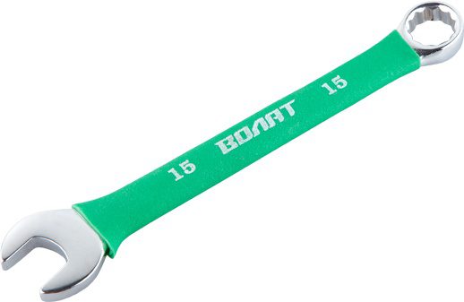 Ключ комбинированный 15 мм в прорезиненной оплетке ВОЛАТ (16060-15) купить в Мастак Ключ комбинированный 15 мм в прорезиненной оплетке ВОЛАТ (16060-15) купить в сети строительных магазинов Мастак