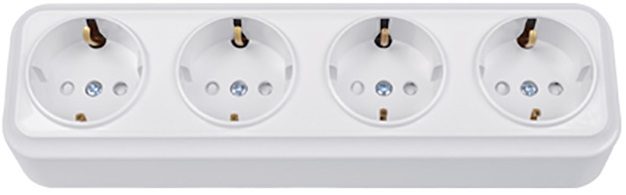 Розетка четверная наружная с заземлением BYLECTRICA Вариант белая (РА16-0186) купить в Мастак Розетка четверная наружная с заземлением BYLECTRICA Вариант белая (РА16-0186) купить в сети строительных магазинов Мастак