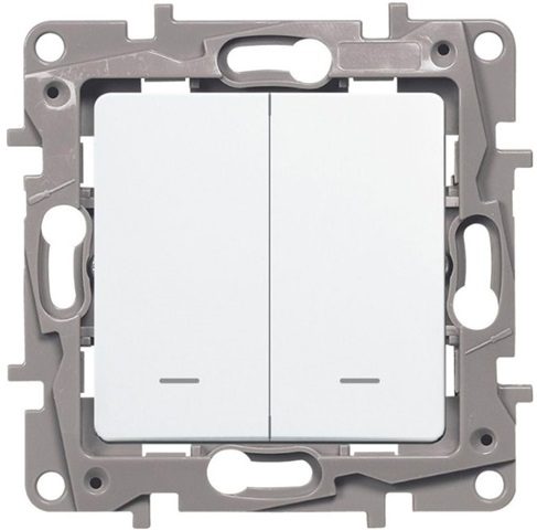 Выключатель двухклавишный cкрытый с подсветкой LEGRAND Etika белый (672204) купить в Мастак Выключатель двухклавишный cкрытый с подсветкой LEGRAND Etika белый (672204) купить в сети строительных магазинов Мастак