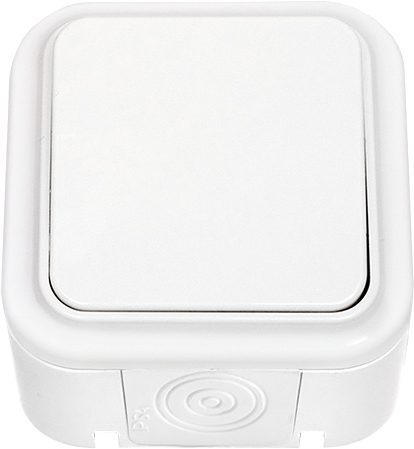 Выключатель одноклавишный наружный BYLECTRICA Пралеска Аква белый (А1 6-222) купить в Мастак Выключатель одноклавишный наружный BYLECTRICA Пралеска Аква белый (А1 6-222) купить в сети строительных магазинов Мастак