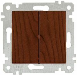 Выключатель двухклавишный скрытый MUTLUSAN Rita орех (2200 402 0257) купить в сети строительных магазинов Мастак