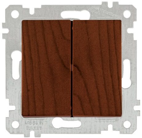 Выключатель двухклавишный скрытый MUTLUSAN Rita орех (2200 402 0257) купить в Мастак Выключатель двухклавишный скрытый MUTLUSAN Rita орех (2200 402 0257) купить в сети строительных магазинов Мастак