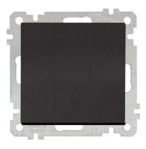 Выключатель трехклавишный скрытый MUTLUSAN Daria черный (2100 409 0184) купить в Мастак Выключатель трехклавишный скрытый MUTLUSAN Daria черный (2100 409 0184) купить в сети строительных магазинов Мастак