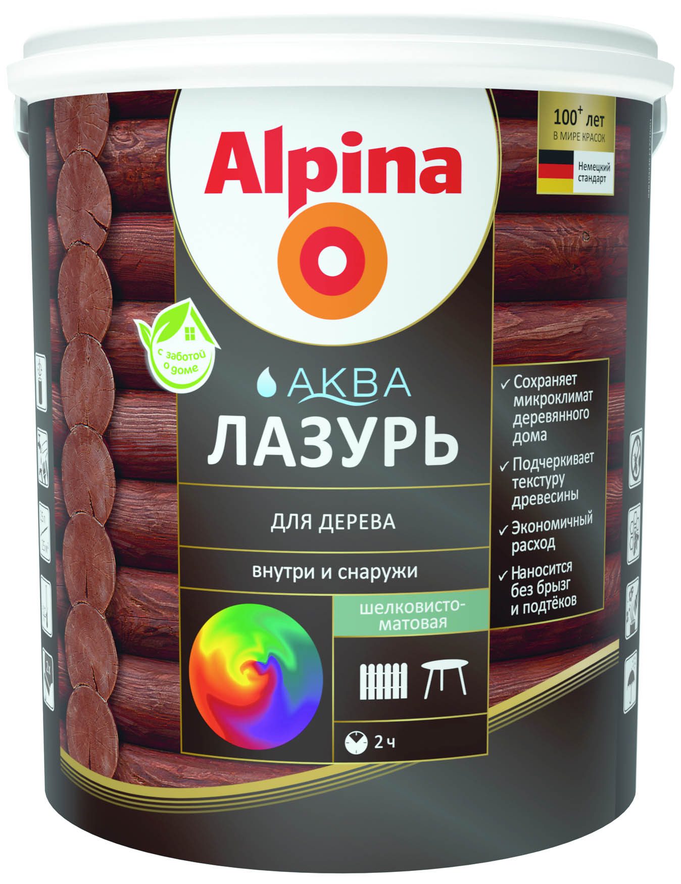 Лазурь для дерева ALPINA Аква рябина 0 Лазурь для дерева ALPINA Аква рябина 0