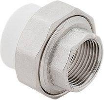 Американка ПП 25х3/4" с внутренней резьбой белая РосТурПласт (10619) купить в Мастак Американка ПП 25х3/4" с внутренней резьбой белая РосТурПласт (10619) купить в сети строительных магазинов Мастак