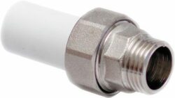 Американка ПП 20х1/2" трубная с наружной резьбой белая РосТурПласт (14287) купить в сети строительных магазинов Мастак