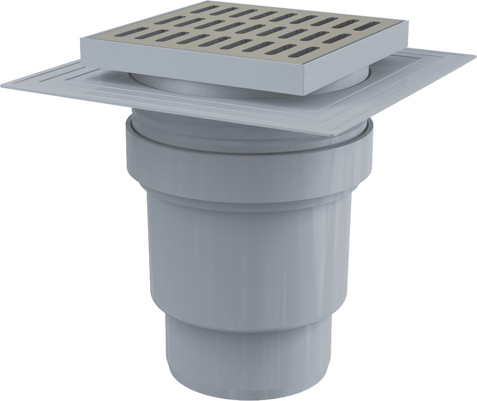 Трап с вертикальным отводом с решеткой из нержавеющей стали (150х150) 110 Alca (APV13) купить в Мастак Трап с вертикальным отводом с решеткой из нержавеющей стали (150х150) 110 Alca (APV13) купить в сети строительных магазинов Мастак