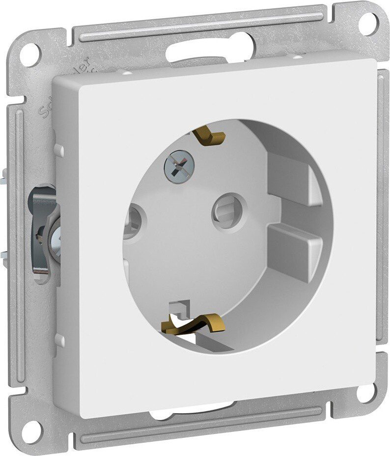 Розетка скрытая с заземлением SCHNEIDER ELECTRIC AtlasDesign белая (ATN000145) купить в Мастак Розетка скрытая с заземлением SCHNEIDER ELECTRIC AtlasDesign белая (ATN000145) купить в сети строительных магазинов Мастак