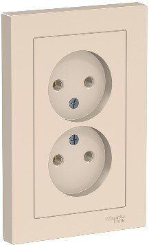 Розетка двойная скрытая SCHNEIDER ELECTRIC AtlasDesign бежевая (ATN000220) купить в Мастак Розетка двойная скрытая SCHNEIDER ELECTRIC AtlasDesign бежевая (ATN000220) купить в сети строительных магазинов Мастак