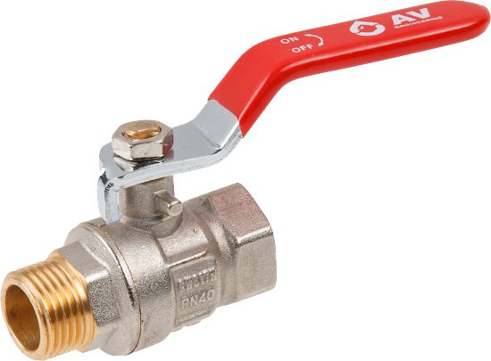 Кран шаровой 1/2" PN40 с внутренней-наружной резьбой ручка AV ENGINEERING (AVE091012) купить в Мастак Кран шаровой 1/2" PN40 с внутренней-наружной резьбой ручка AV ENGINEERING (AVE091012) купить в сети строительных магазинов Мастак