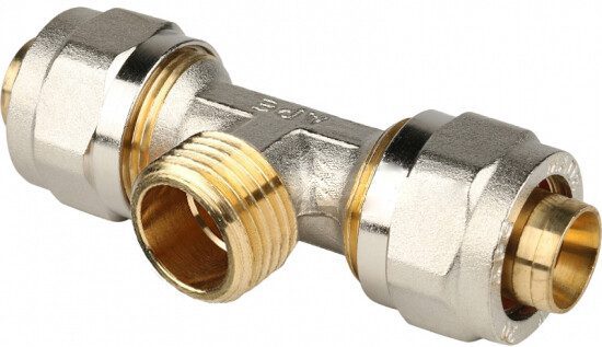 Тройник латунный 20х1/2"х20 с наружной резьбой APE (3733L01220) купить в Мастак Тройник латунный 20х1/2"х20 с наружной резьбой APE (3733L01220) купить в сети строительных магазинов Мастак