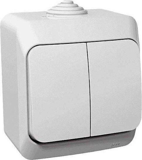 Выключатель двухклавишный наружный SCHNEIDER ELECTRIC Этюд белый (BA10-042B) купить в Мастак Выключатель двухклавишный наружный SCHNEIDER ELECTRIC Этюд белый (BA10-042B) купить в сети строительных магазинов Мастак