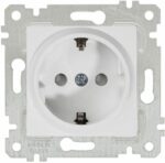 Розетка скрытая с заземлением MUTLUSAN Rita белая (2200 605 0201) купить в сети строительных магазинов Мастак