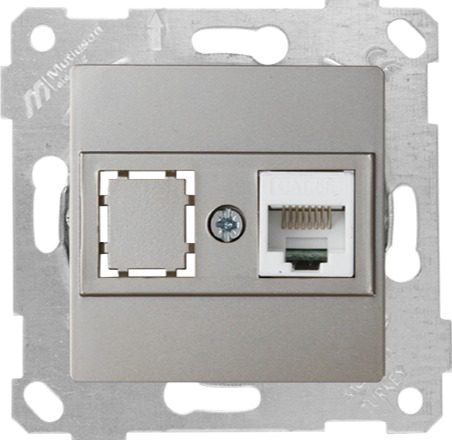 Розетка компьютерная MUTLUSAN Rita титан (2200 136 0183) купить в Мастак Розетка компьютерная MUTLUSAN Rita титан (2200 136 0183) купить в сети строительных магазинов Мастак