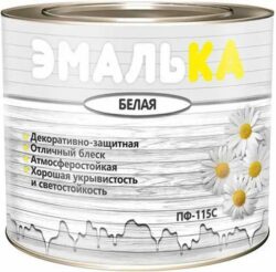 Эмаль алкидная ЭМАЛЬКА ПФ-115 белый 2 л купить в сети строительных магазинов Мастак