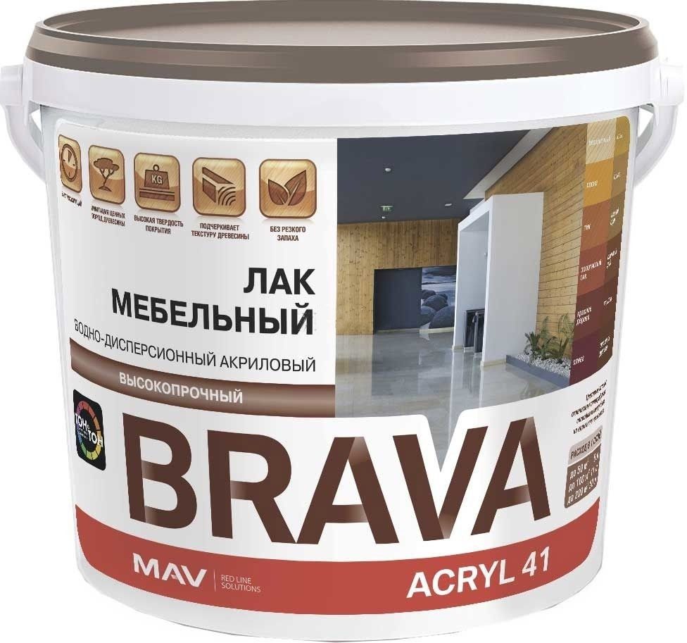 Лак акриловый BRAVA ACRYL 41 ВД-АК-2041 полуматовый бесцветный 1 л купить в Мастак Лак акриловый BRAVA ACRYL 41 ВД-АК-2041 полуматовый бесцветный 1 л купить в сети строительных магазинов Мастак