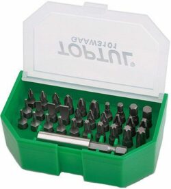 Набор бит с магнитным держателем TOPTUL 31 предмет (GAAW3101) купить в сети строительных магазинов Мастак