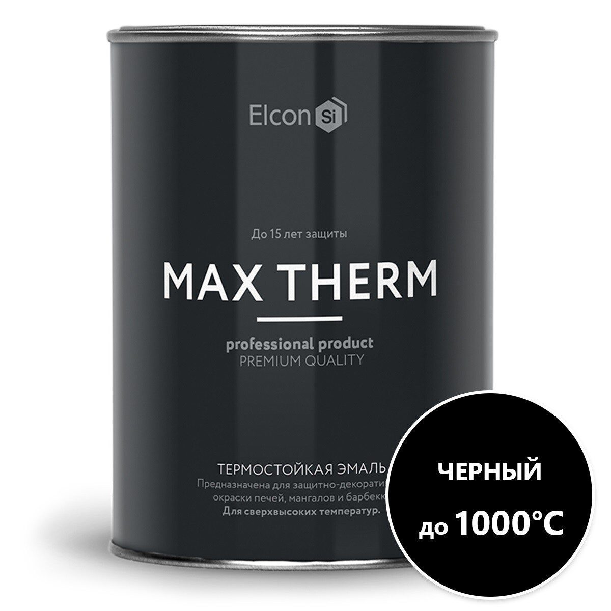Эмаль кремнийорганическая термостойкая ELCON Max Therm черный 0 Эмаль кремнийорганическая термостойкая ELCON Max Therm черный 0