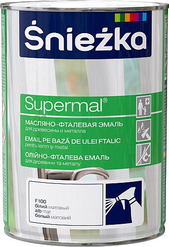 Эмаль масляно-фталевая SNIEZKA Supermal белая матовая 0 Эмаль масляно-фталевая SNIEZKA Supermal белая матовая 0