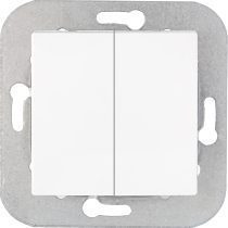 Выключатель двухклавишный cкрытый BYLECTRICA Уют белый (10-551) купить в Мастак Выключатель двухклавишный cкрытый BYLECTRICA Уют белый (10-551) купить в сети строительных магазинов Мастак