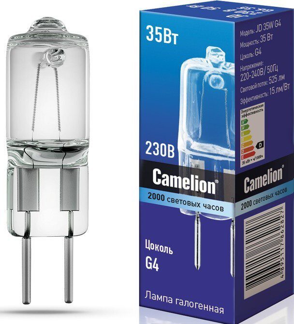 Лампа галогенная G4 CAMELION JD 35 Вт купить в Мастак Лампа галогенная G4 CAMELION JD 35 Вт купить в сети строительных магазинов Мастак