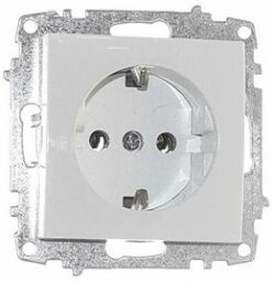 Розетка скрытая с заземлением EL-BI Zena белая (609-015600-217) купить в сети строительных магазинов Мастак